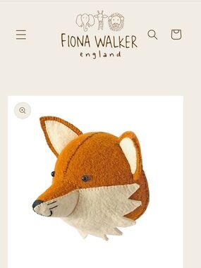 Fiona Walker Orange & Cream Felt Fox Wall Decor